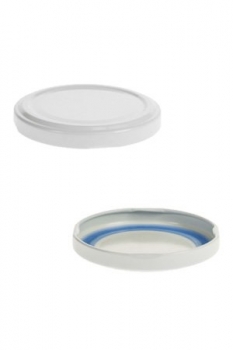 Deckel TO-70 weiss Blueseal Button past, speziell für fett- und ölhaltige Füllgüter, PVC-frei
